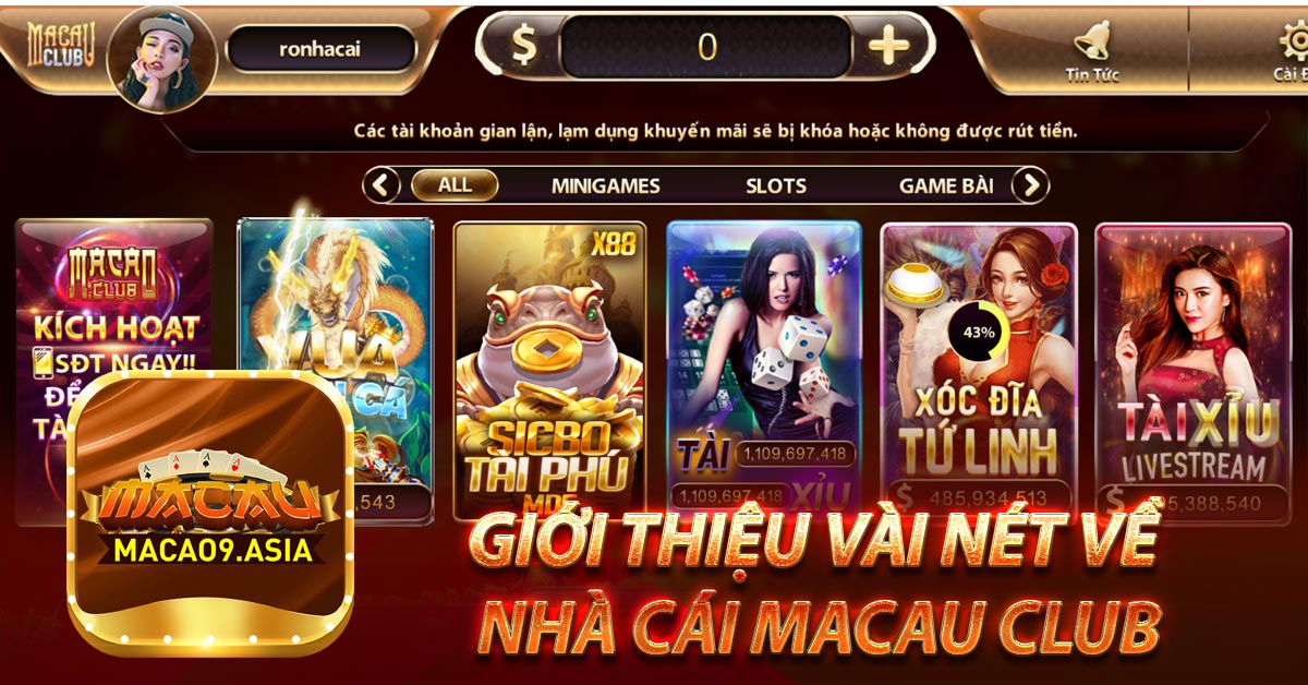 Giới thiệu vài nét về nhà cái Macau Club